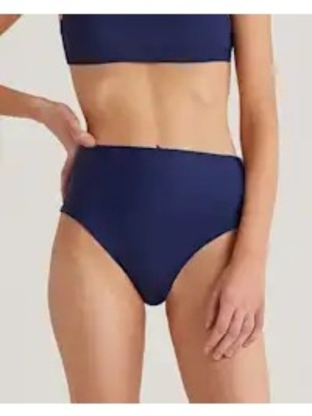 Quince Italian High-Rise Bikini Bottom Navy S